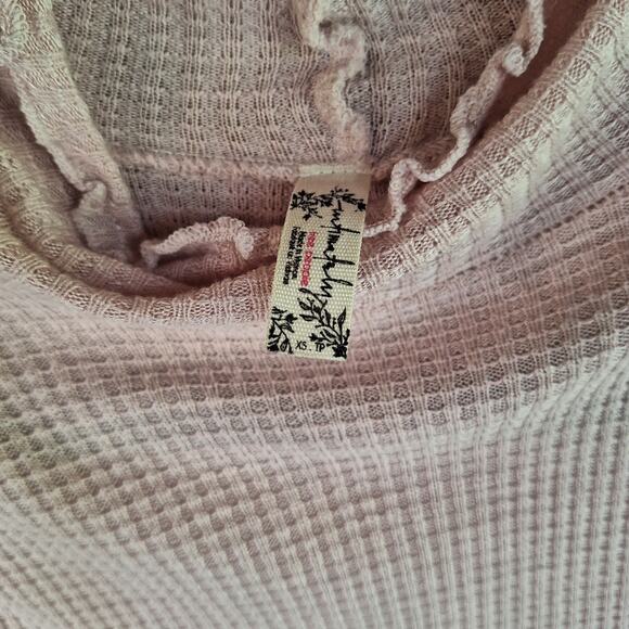 Intimately free people Make it easy waffle knit mock neck long sleeve top pink - Picture 4 of 4